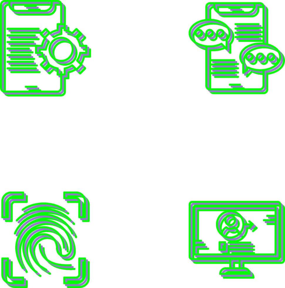 Settings and Chat Icon vector