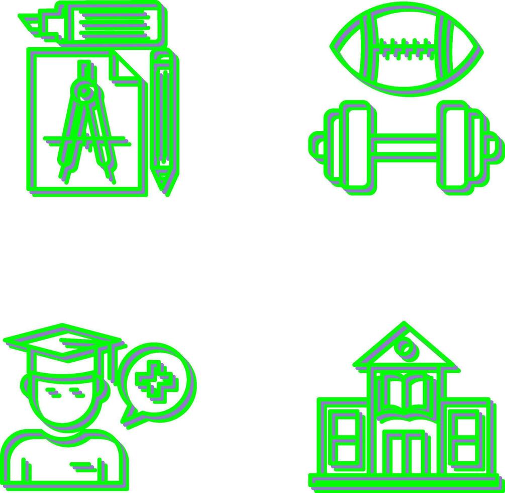 Study Tools and Sport Faculty Icon vector