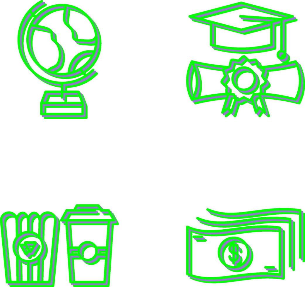 Globe and Graduation Icon vector