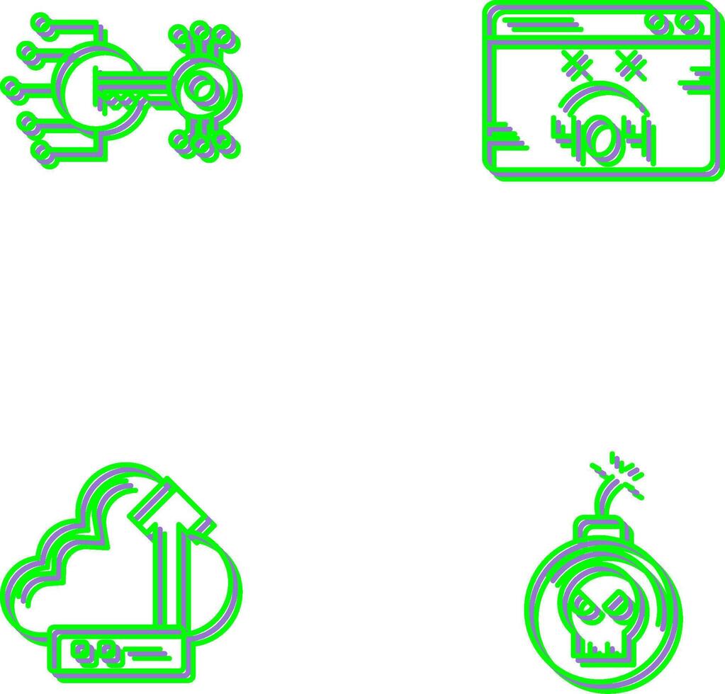 Encryption and 404 Error Icon vector