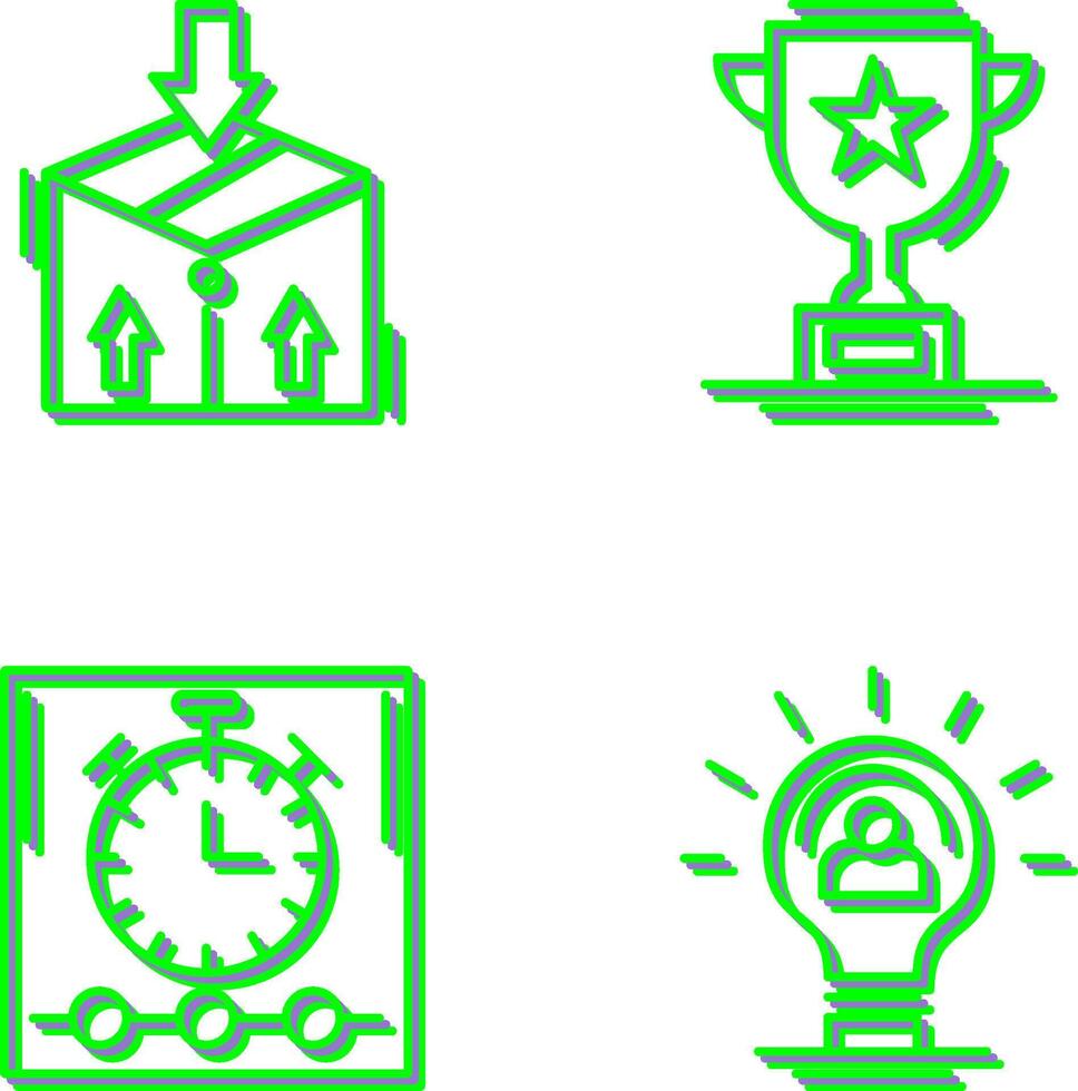Package and Trophy Icon vector