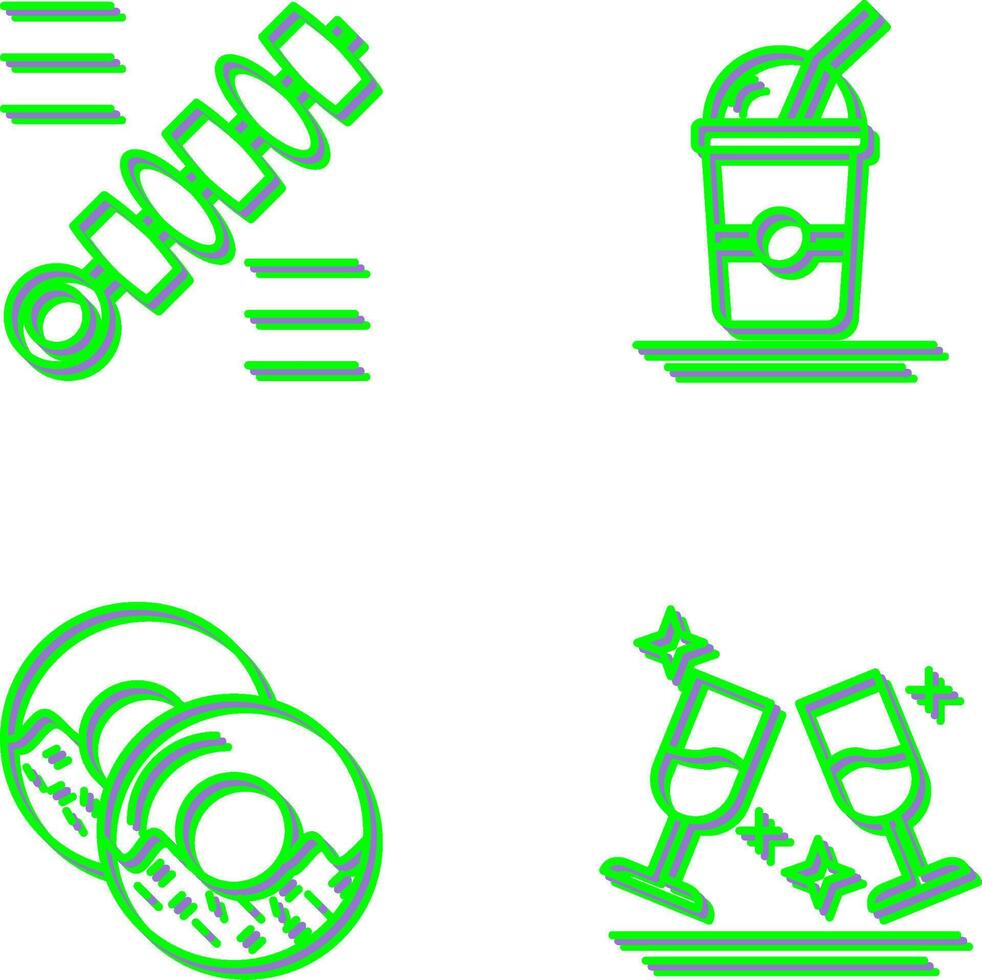 Skewer and Frappe Icon vector