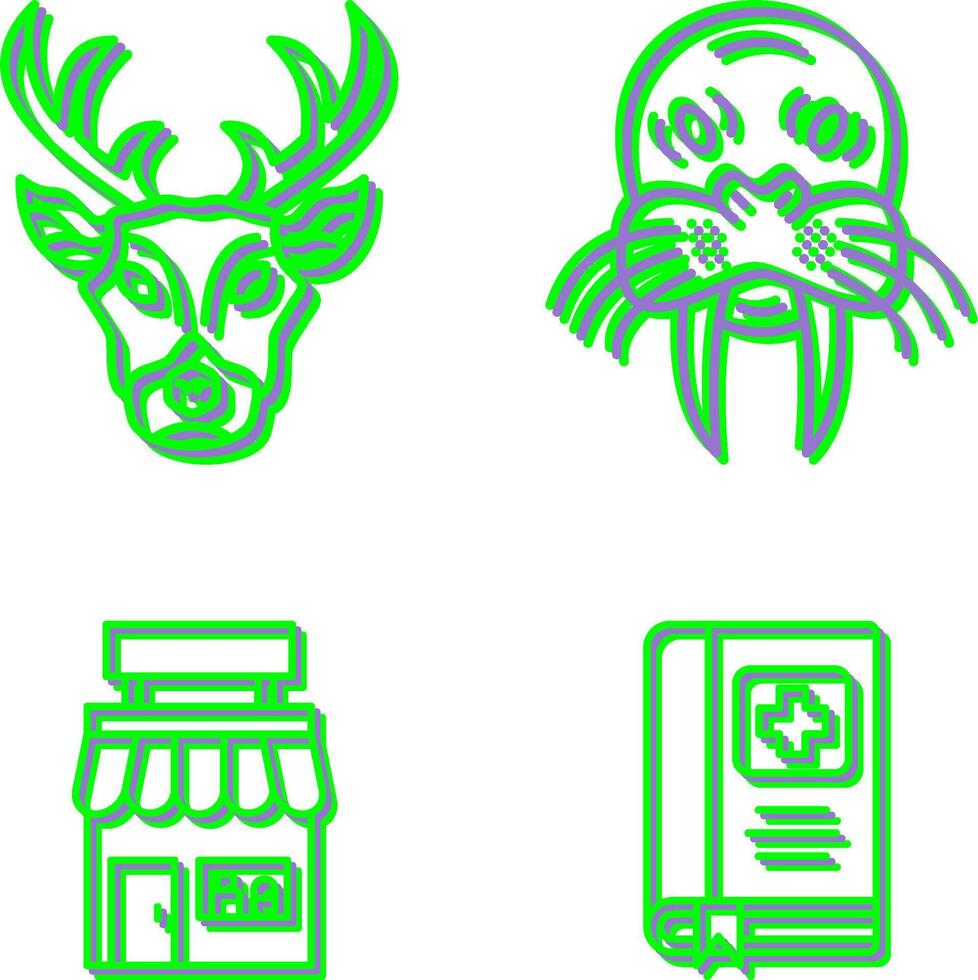Deer and animal Icon vector