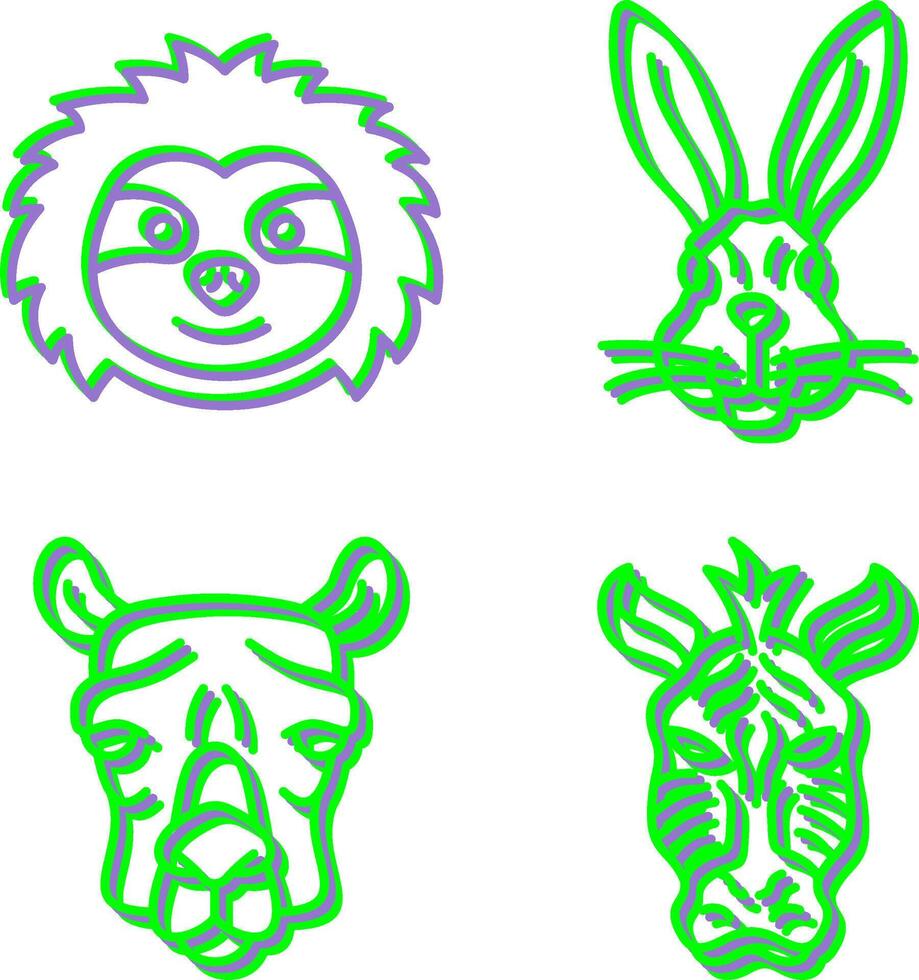 Sloth and Rabbit Icon vector