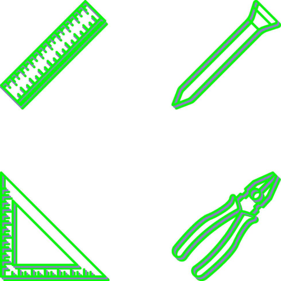 Ruler and Nail Icon vector