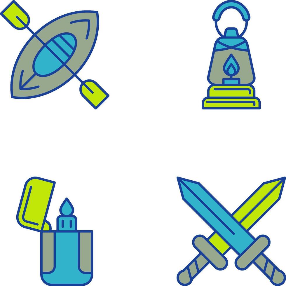 Kayak and Lamp Icon vector