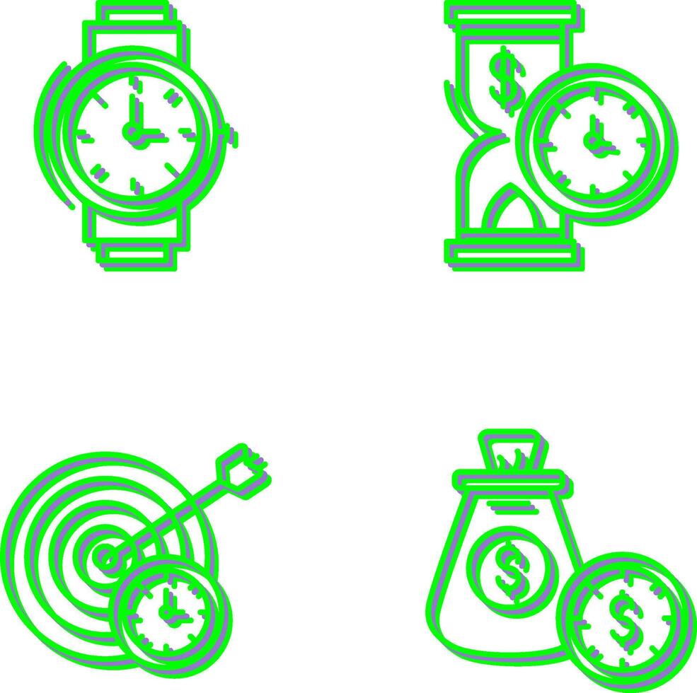 Wrist Watch and Time is Money Icon vector