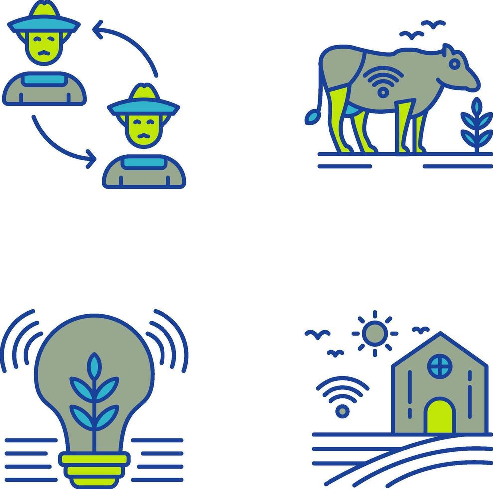 Connect and Cattle Icon vector