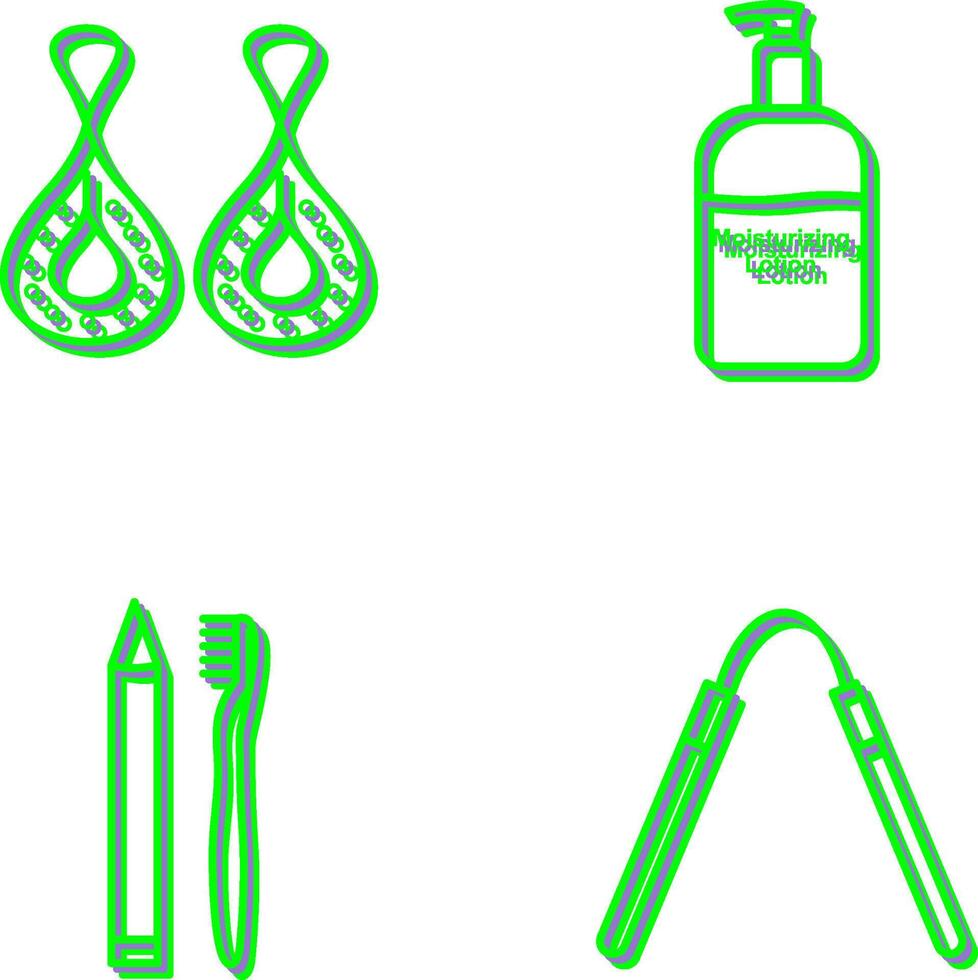 Earring and Lotion Icon vector