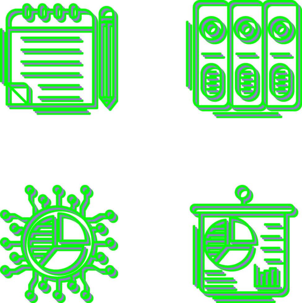 bloc y documento icono vector