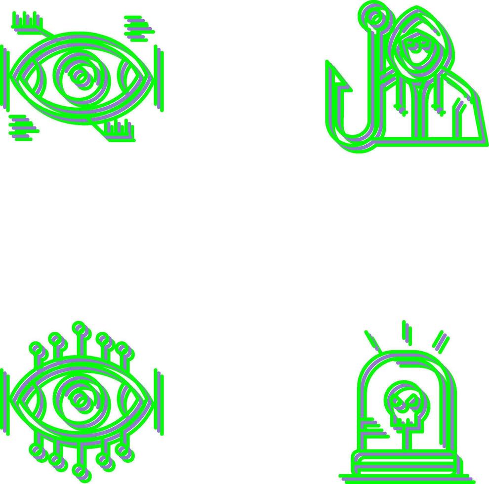 Eye Recongnition and Phishing Icon vector