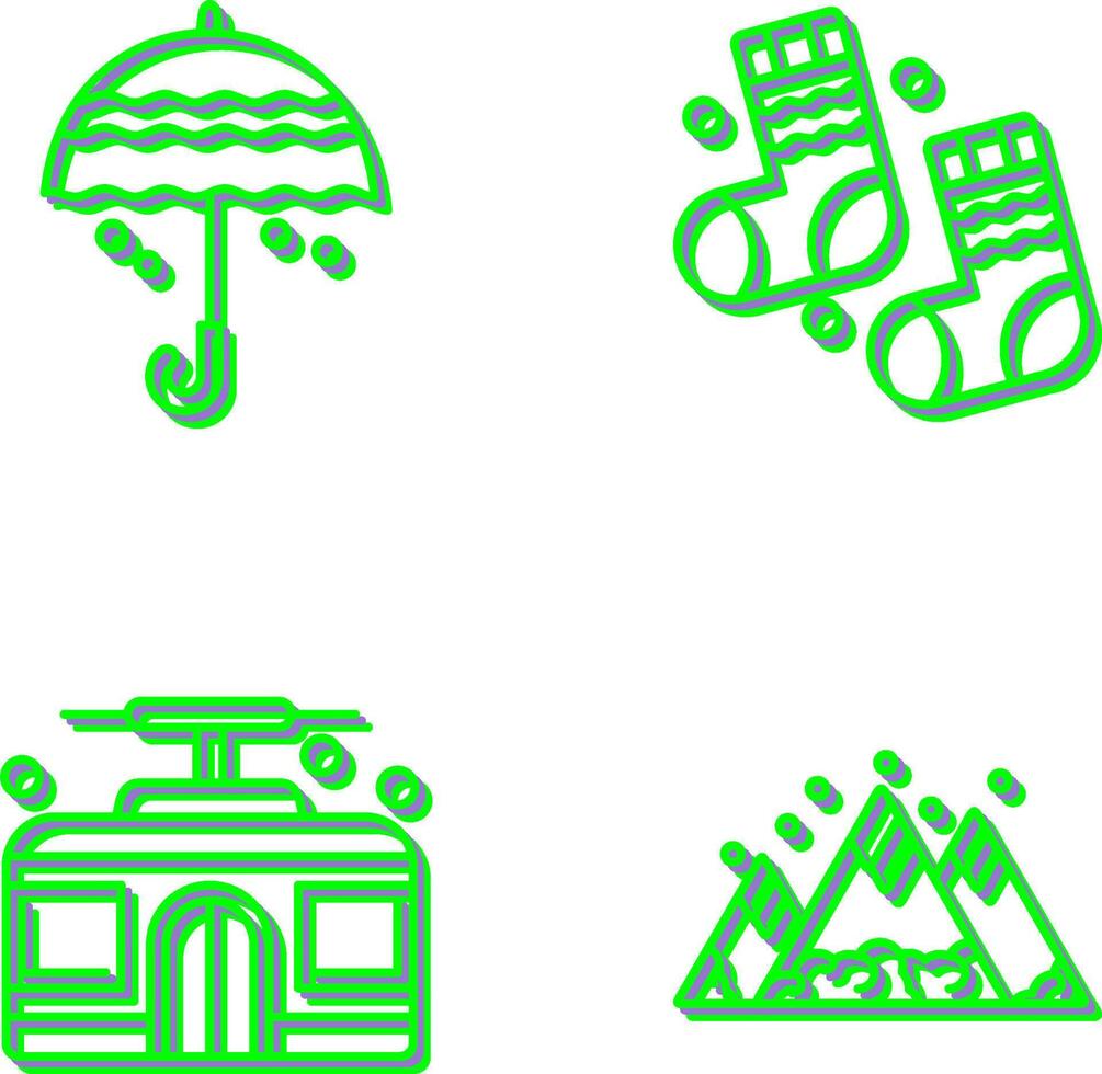 Umbrella and Winter Socks Icon vector