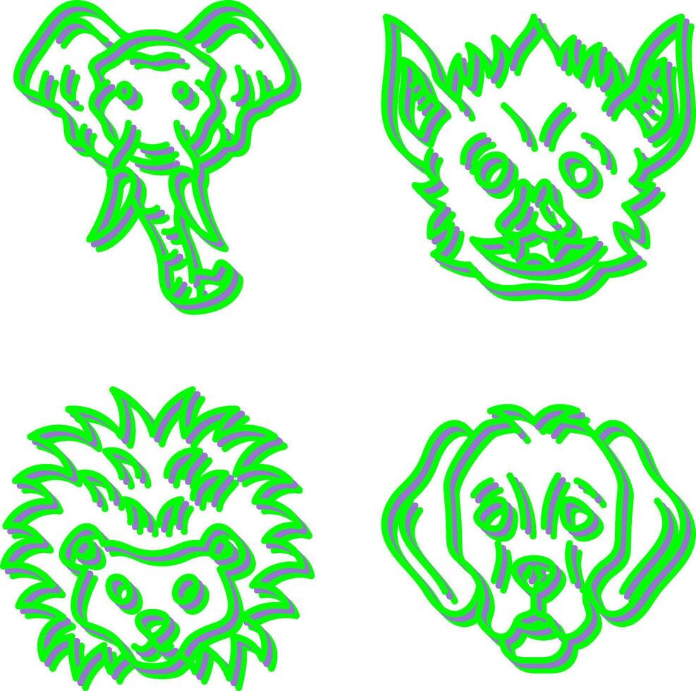 Eleplant and Bat Icon vector