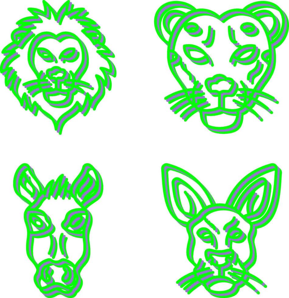 Lion and Cheetah Icon vector