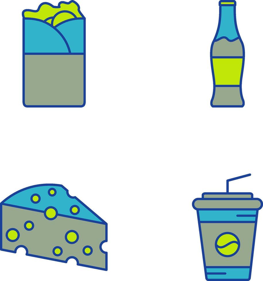 Kebab and Soda Icon vector