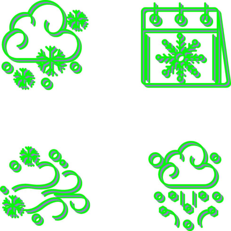 Snowy and Calender Icon vector