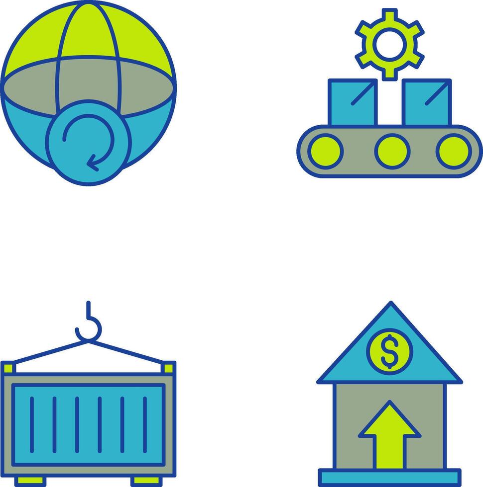 Earth and Conveyor Belt Icon vector
