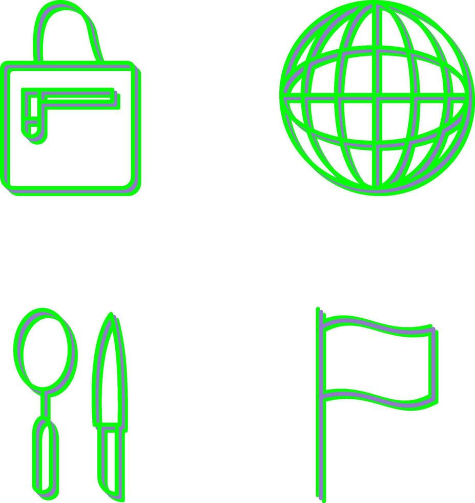 handbag and globe Icon vector