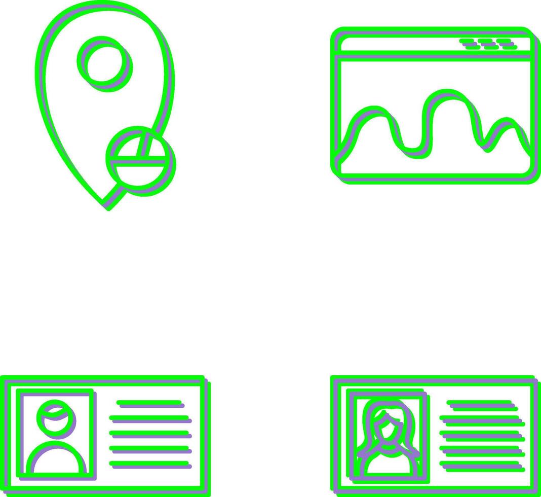 location statistics and webpage statistics Icon vector