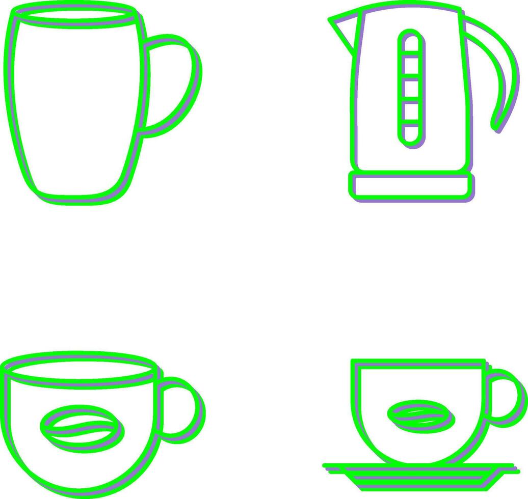 mug and kettle Icon vector