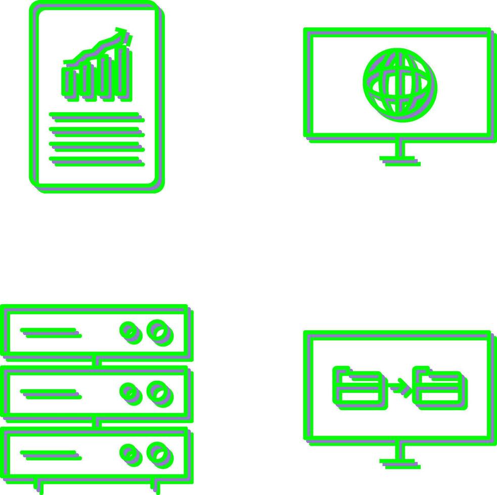 data files and weather global Icon vector