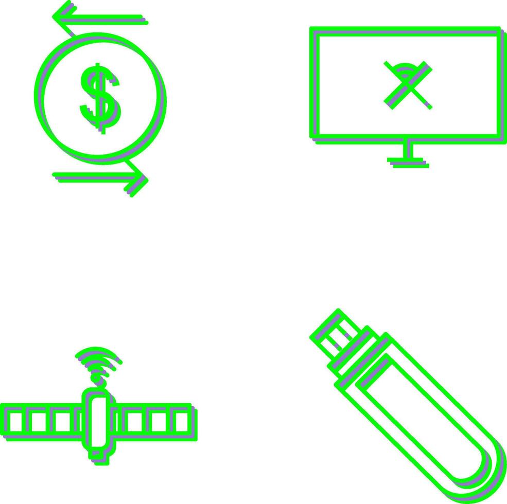 transaction and disconnected network Icon vector