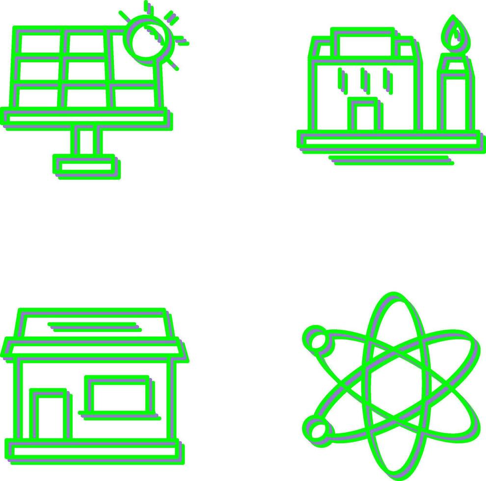 Solar Energy and Factory Icon vector