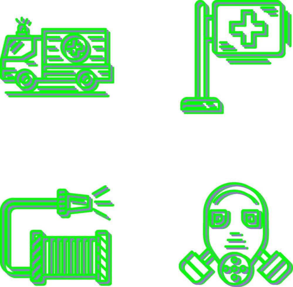 Ambulance and Hospital Sign Icon vector