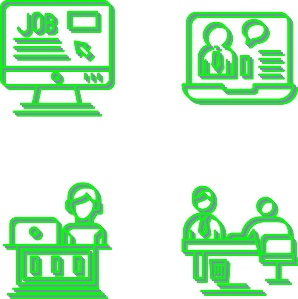 Online Job and Online Job Interview Icon vector