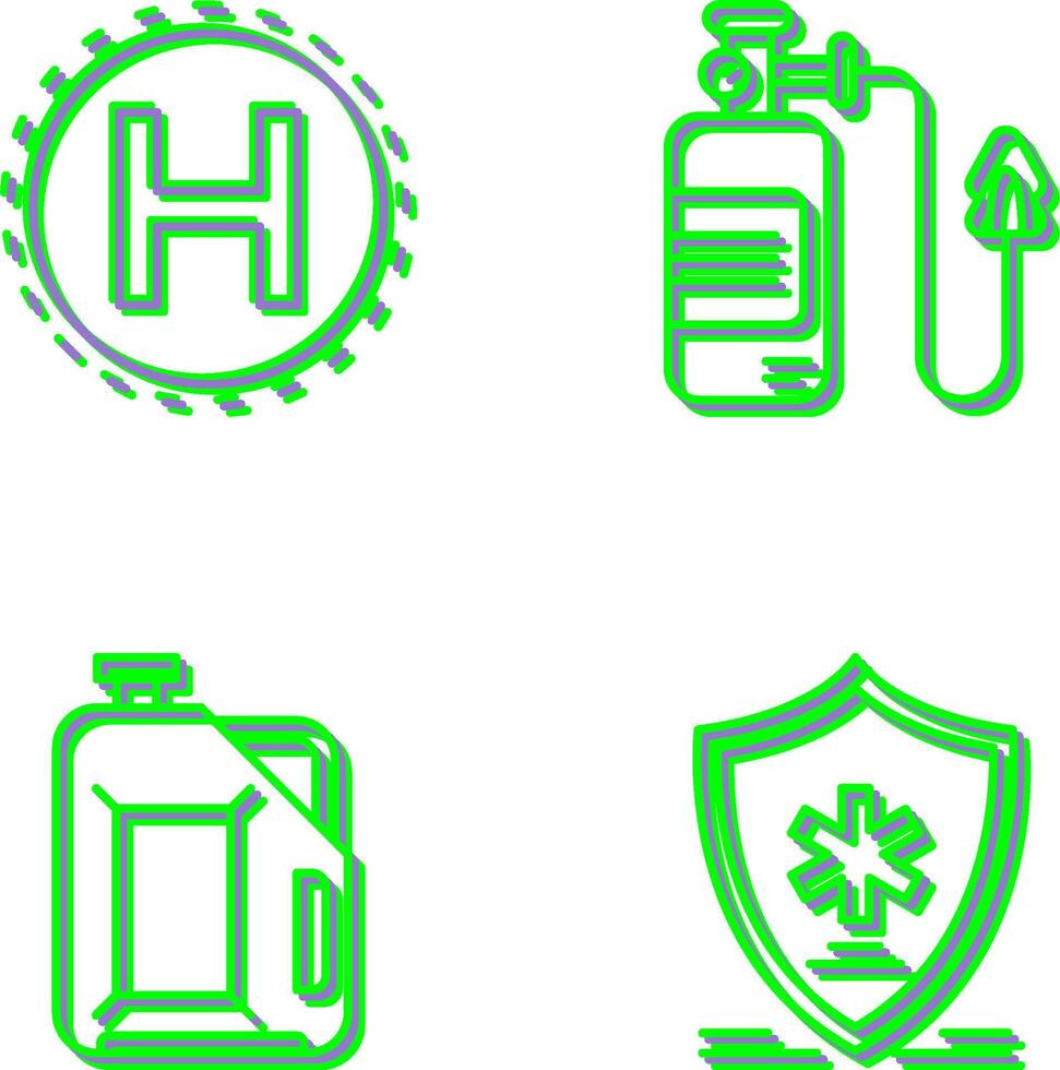 Helipad and Oxygen Icon vector