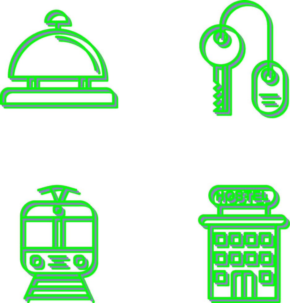 Room key and Desk Bell Icon vector