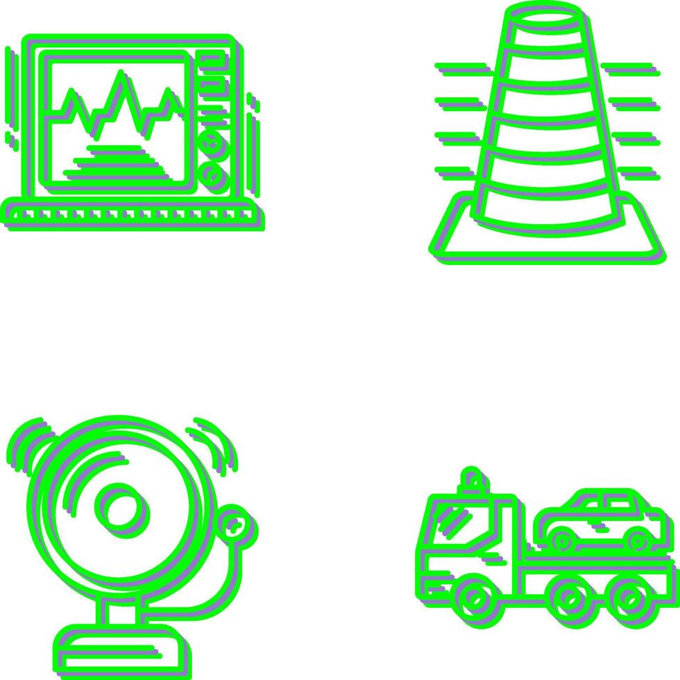 noray y ekg monitor icono vector