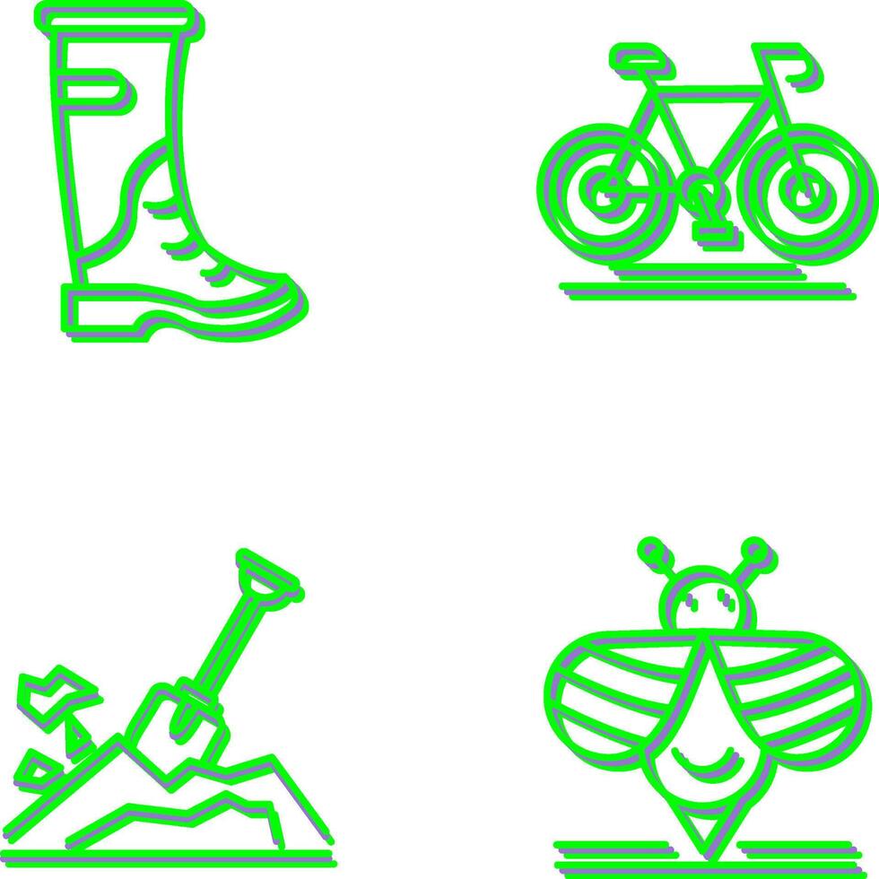 Rain Boots and Cycling Icon vector