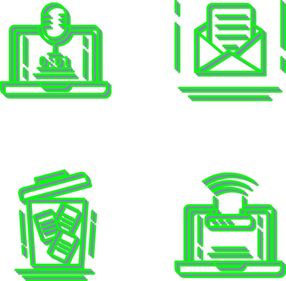 Voice Recorder and Email Icon vector