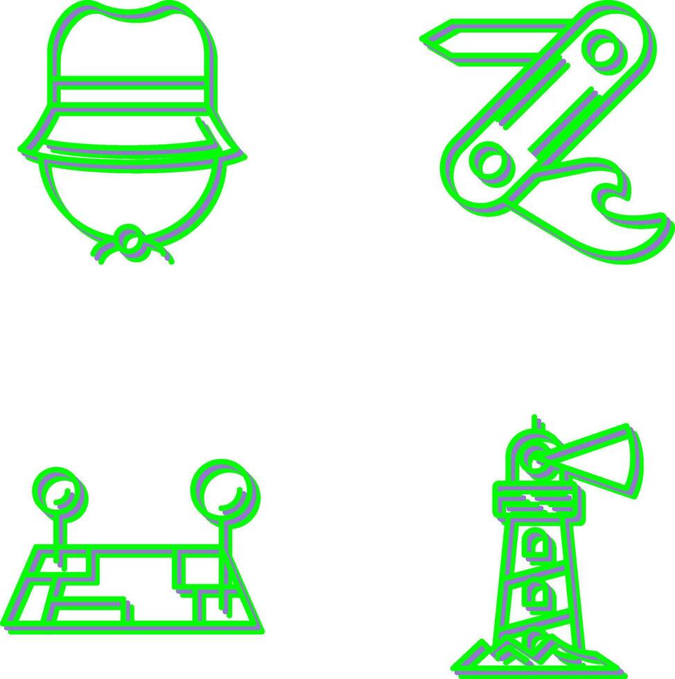 Camping Gas and Swiss Army Knife Icon vector