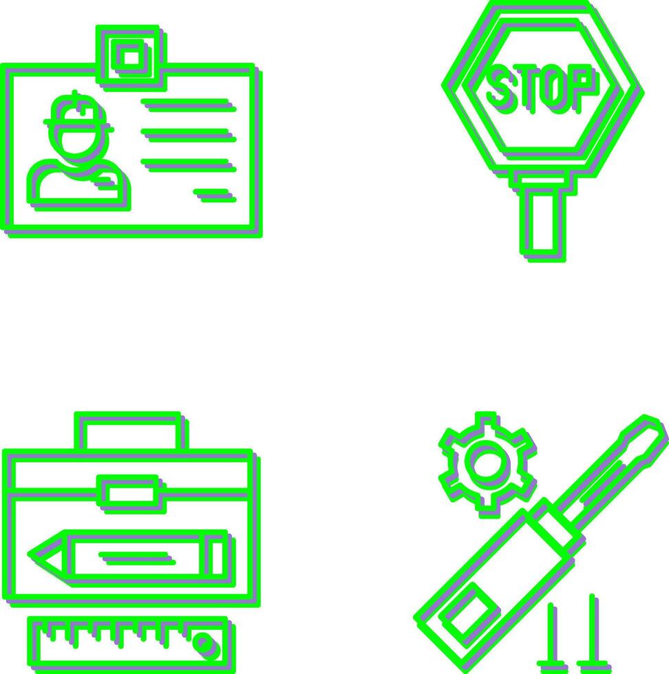 Identity Card and Stop Sign Icon vector