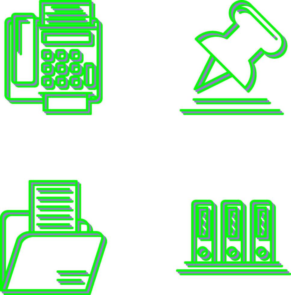 Fax Machine and Pin Icon vector