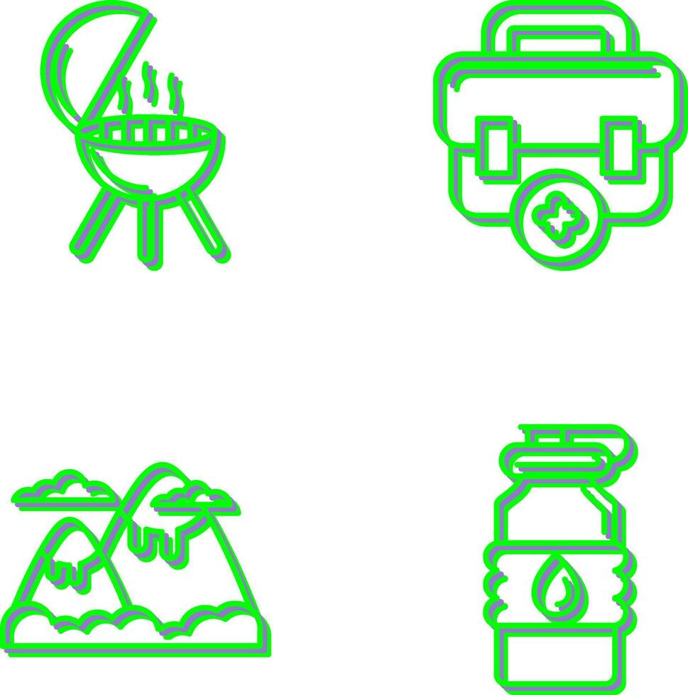 Bbq and First Aid Icon vector