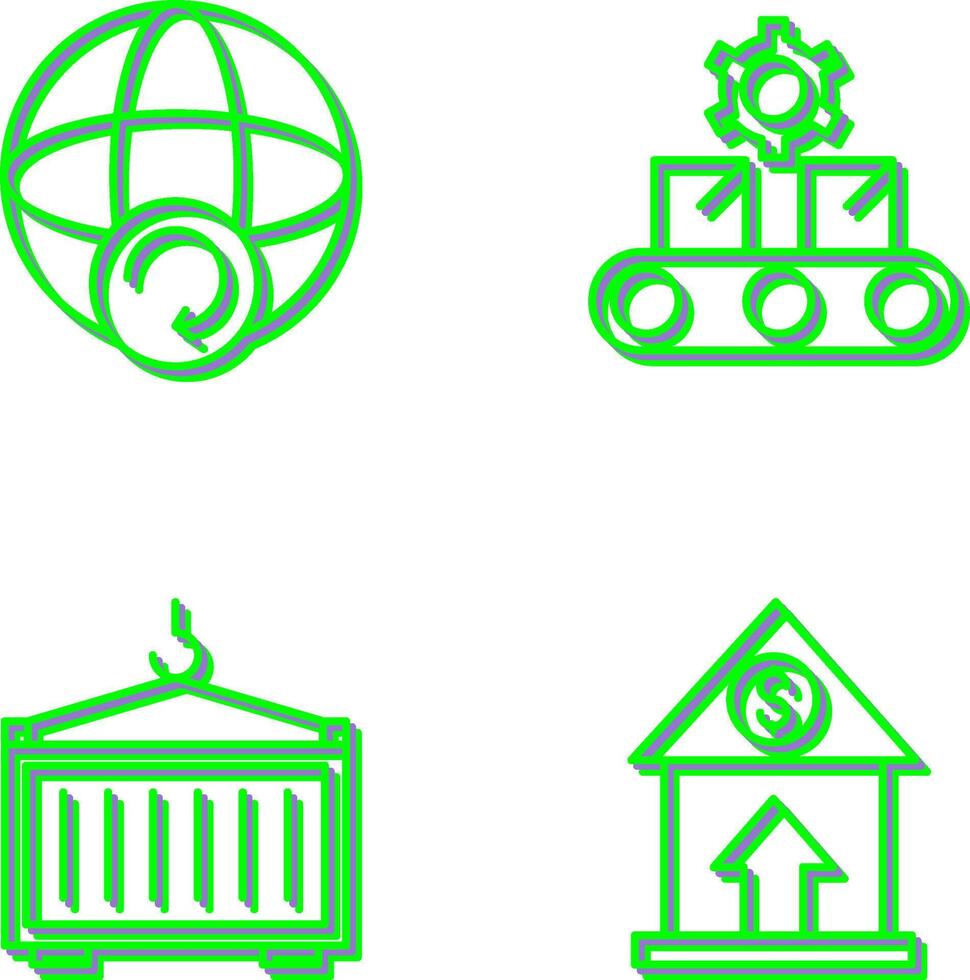 Earth and Conveyor Belt Icon vector