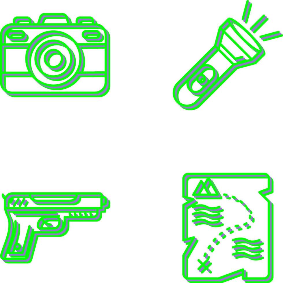 Camera and Flash Light Icon vector