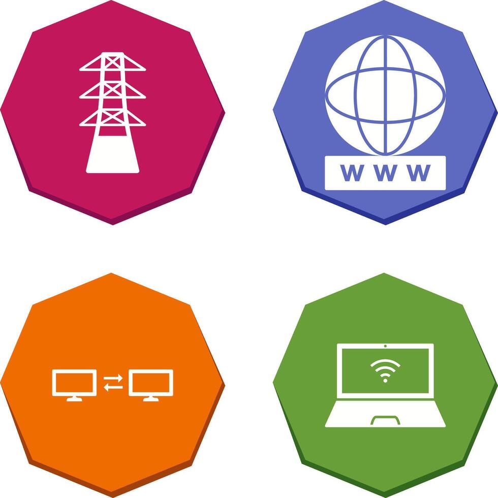 tower and world wide web Icon vector