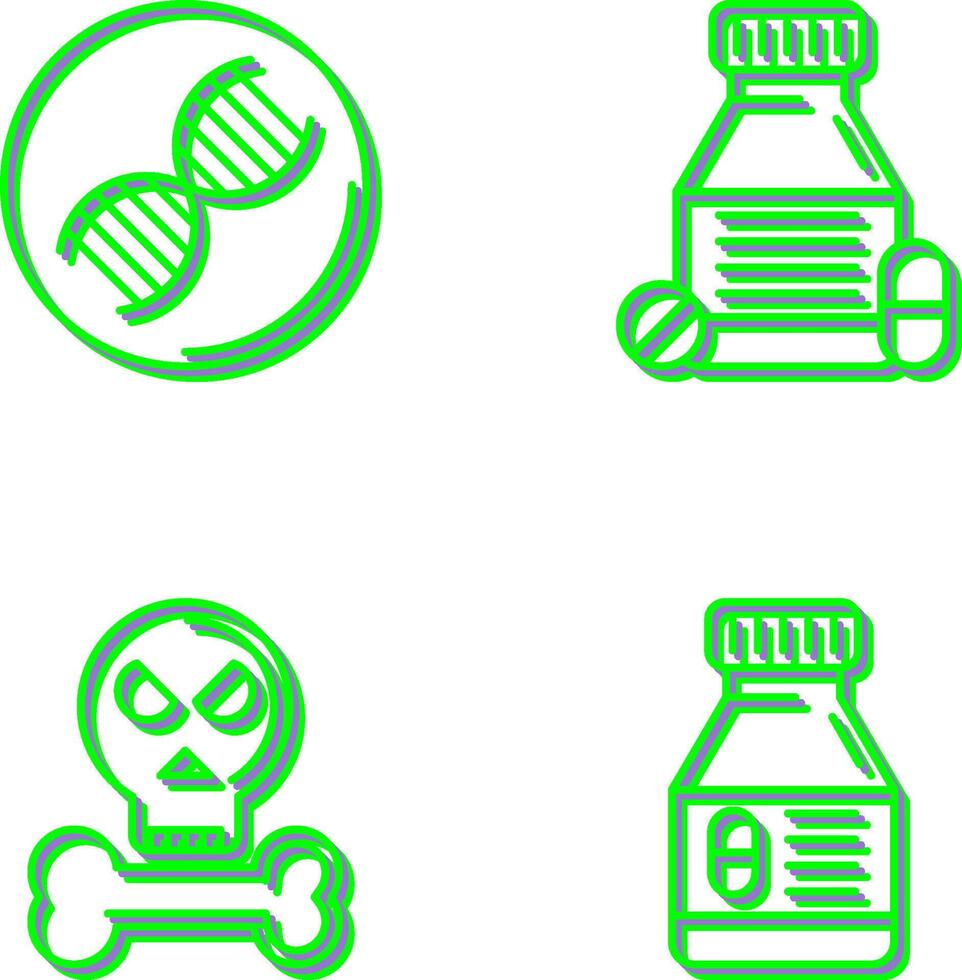 Dna and Tablets Icon vector