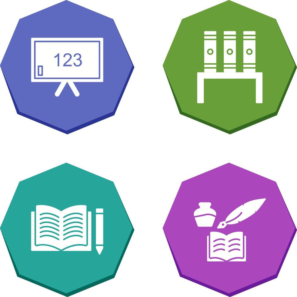 Classroom Board and Bookstand Icon vector