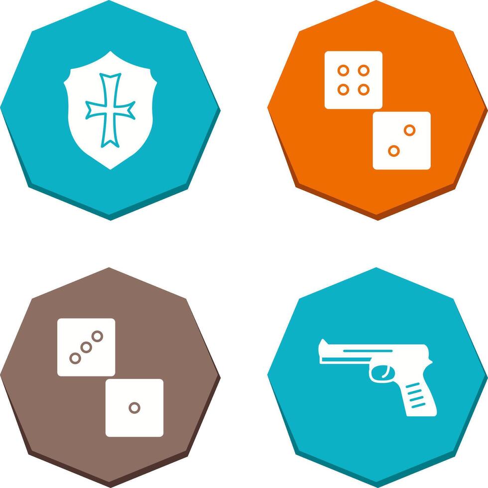 Dice and Shield Icon vector
