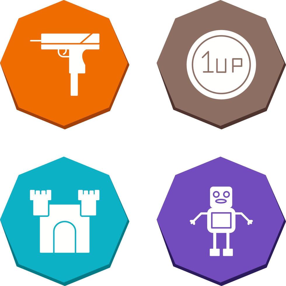 Gun and 1UP Icon vector