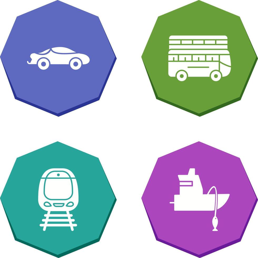 Sports Car and Double Icon vector