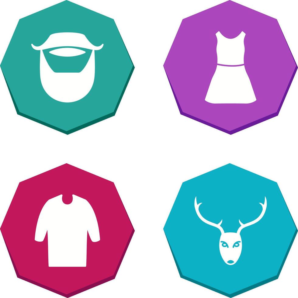 Beard and Moustache and Dress Icon vector