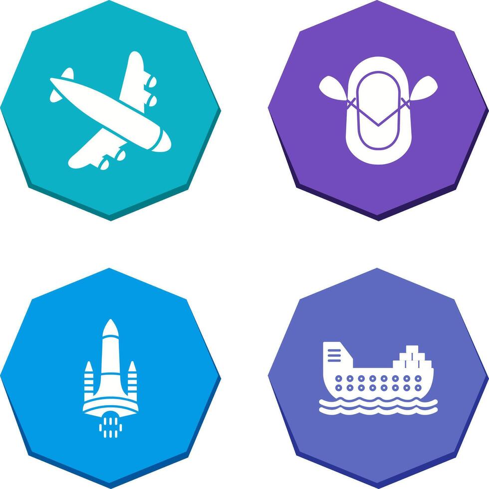 Landing Airplane and Dinghy Icon vector