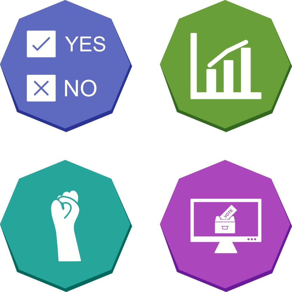 Yes No Option and Statistics Icon vector