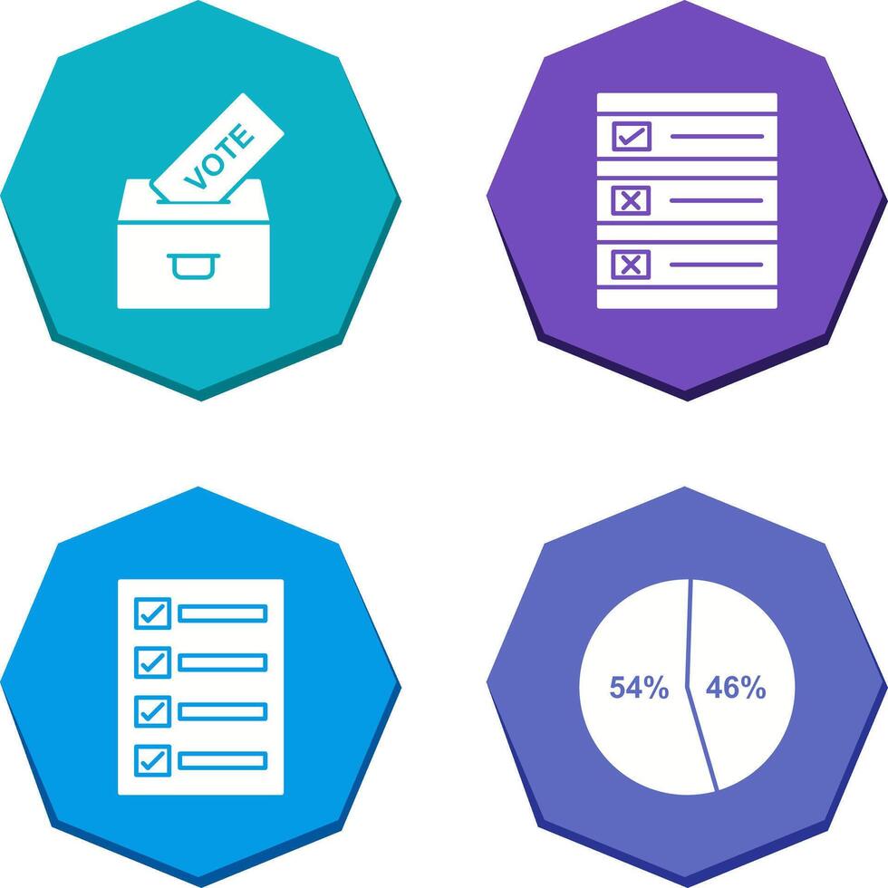 Casting Vote and Ballot Paper Icon vector